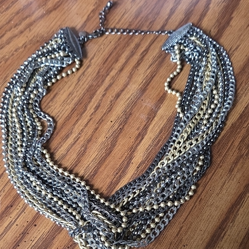 Gold and Silver Multi-Strand Necklace